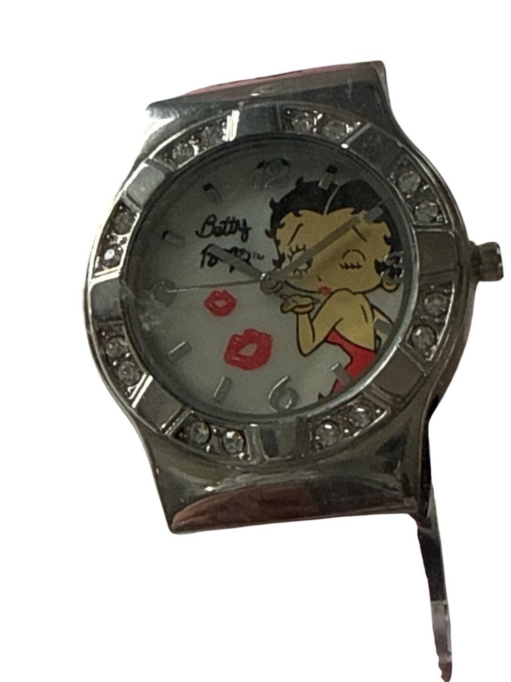 ‘07 Betty Boop Pink Watch W/ Crystal Accents Floral Leather Strap Original Case - Picture 2 of 6